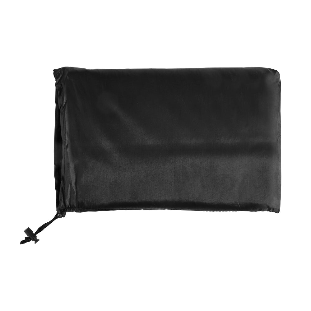 A folded black fabric bag with drawstring closure, shown on a white background—ideal for carrying accessories or tools for your Empava Outdoor Red Wood Fired Pizza Oven EMPV-PG06.
