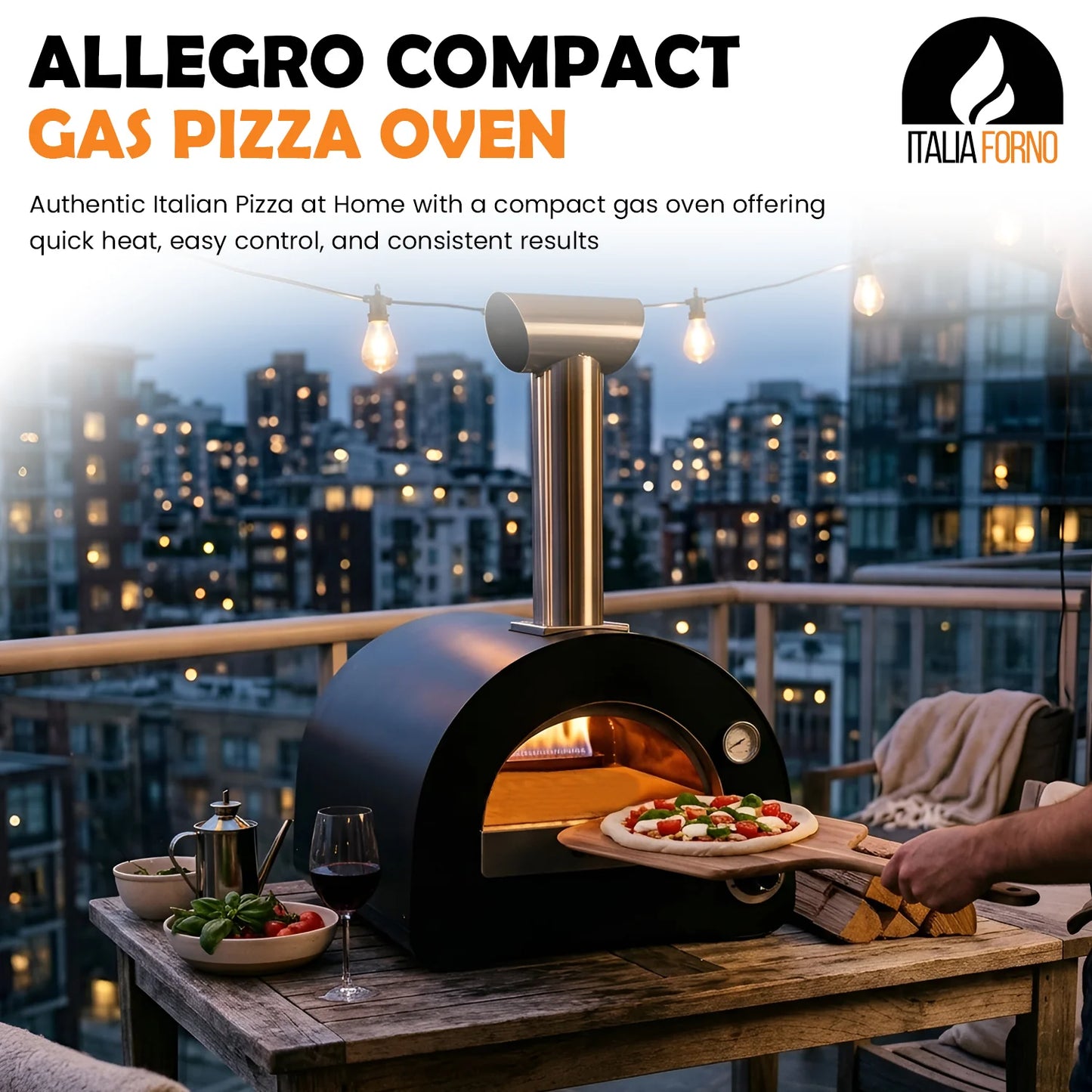ItaliaForno Allegro Compact Outdoor Backyard Gas Pizza Oven
