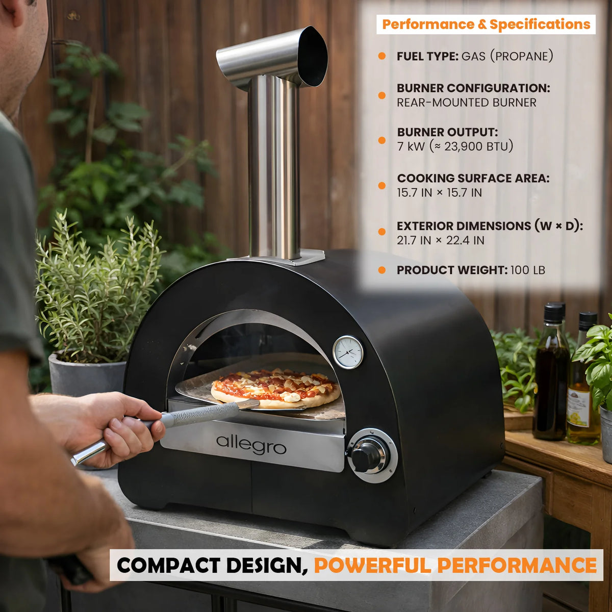 ItaliaForno Allegro Compact Outdoor Backyard Gas Pizza Oven