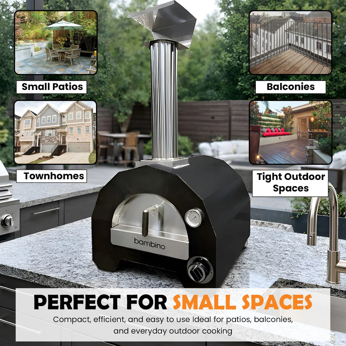 ItaliaForno Bambino Compact Outdoor Backyard Gas Pizza Oven