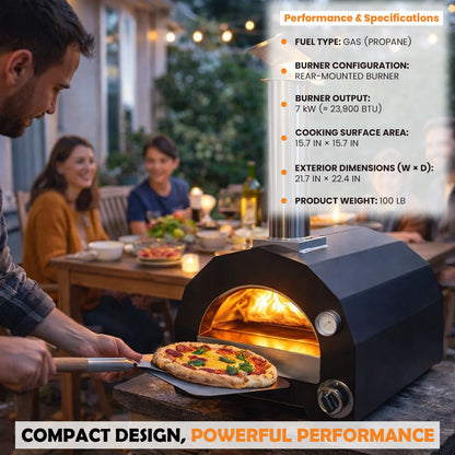 ItaliaForno Bambino Compact Outdoor Backyard Gas Pizza Oven