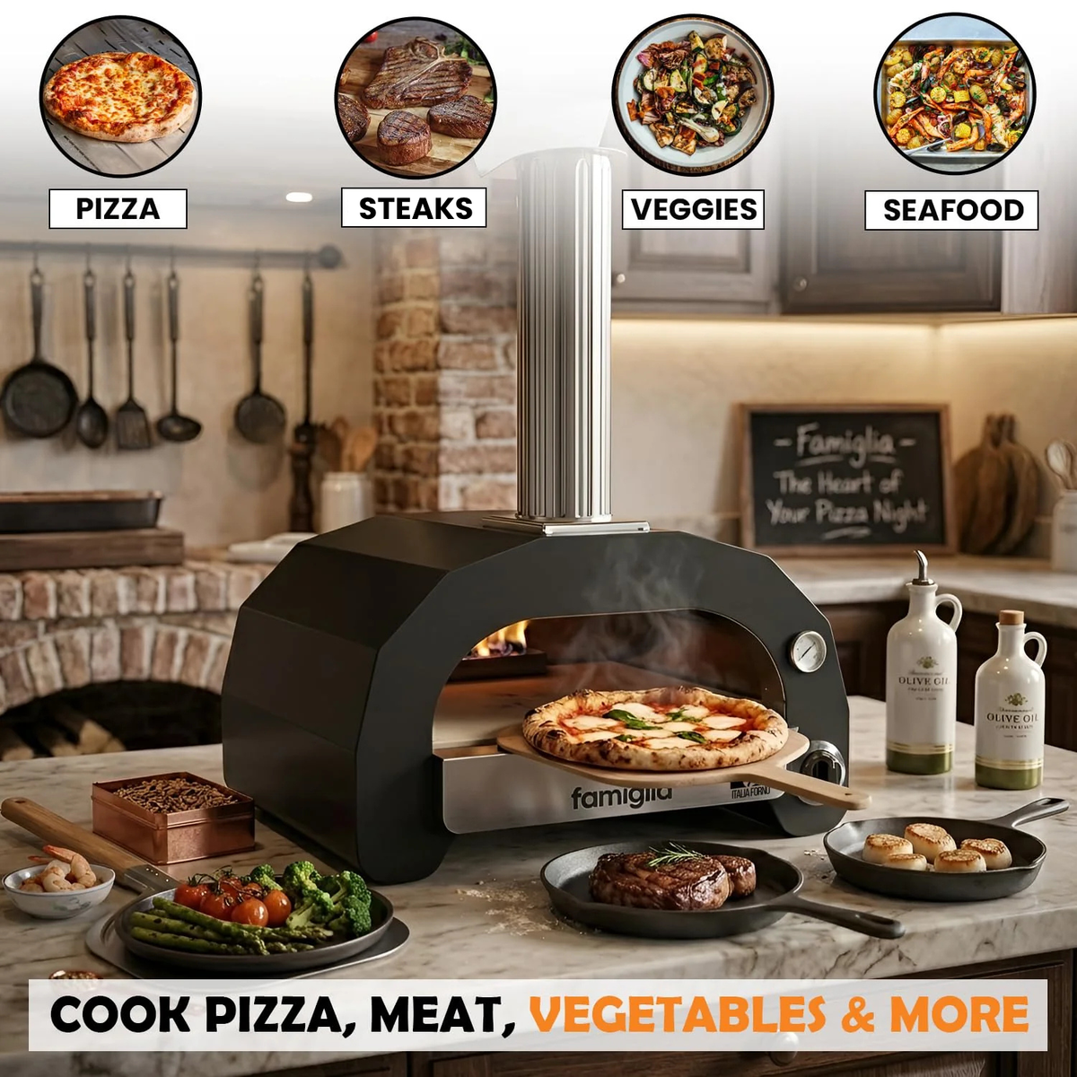 ItaliaForno Famiglia Outdoor Backyard Gas Pizza Oven