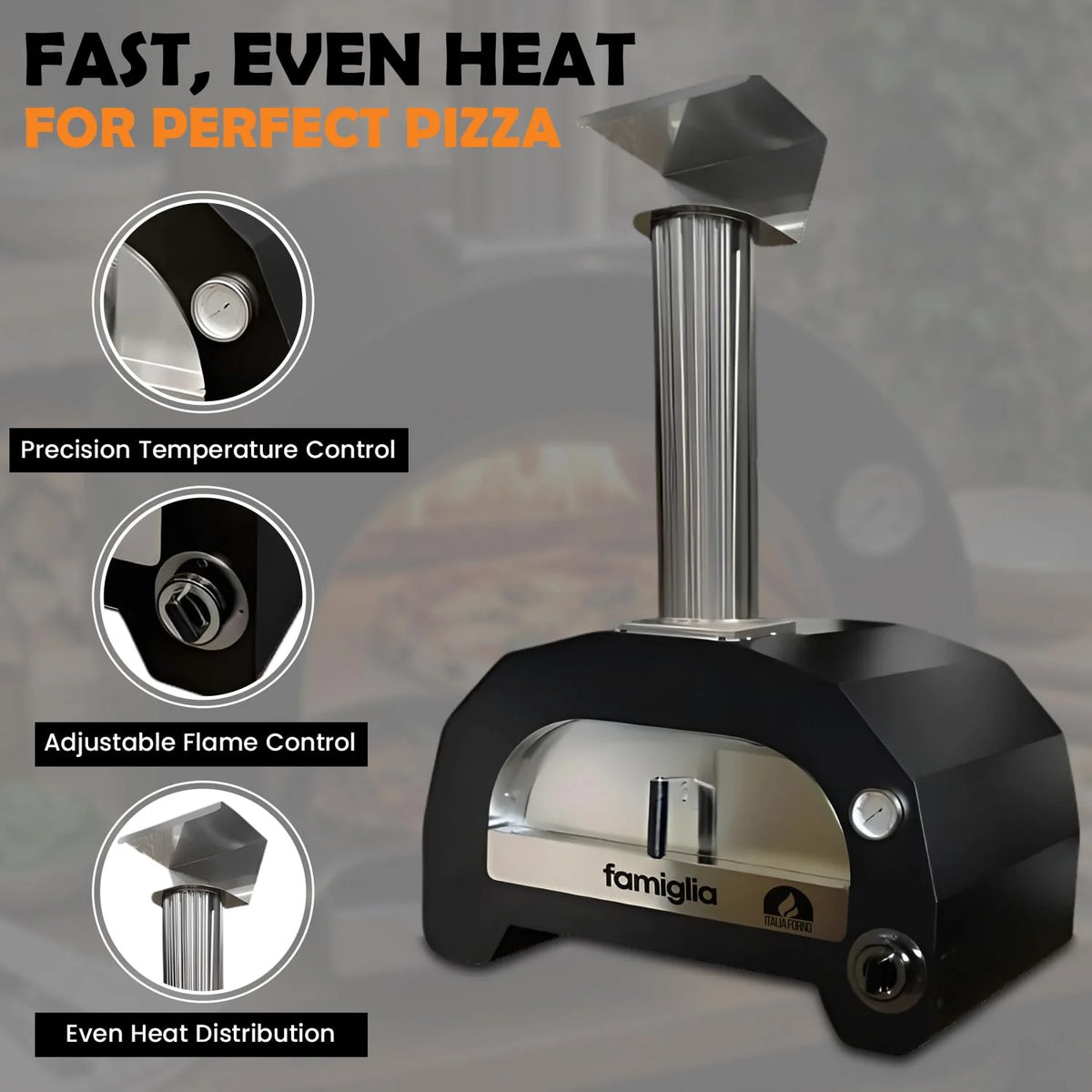 ItaliaForno Famiglia Outdoor Backyard Gas Pizza Oven