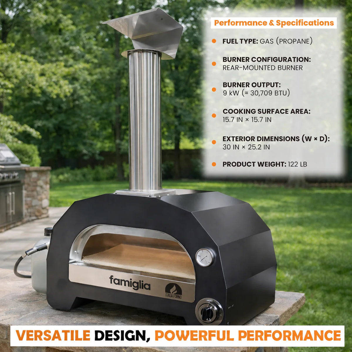 ItaliaForno Famiglia Outdoor Backyard Gas Pizza Oven