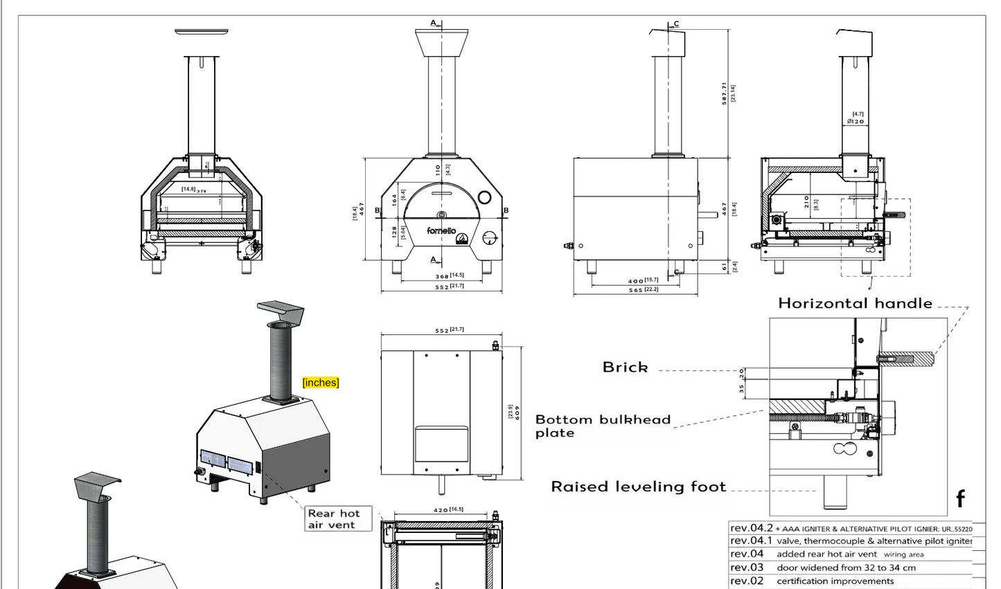 ItaliaForno Fornello Compact Outdoor Backyard Gas Pizza Oven
