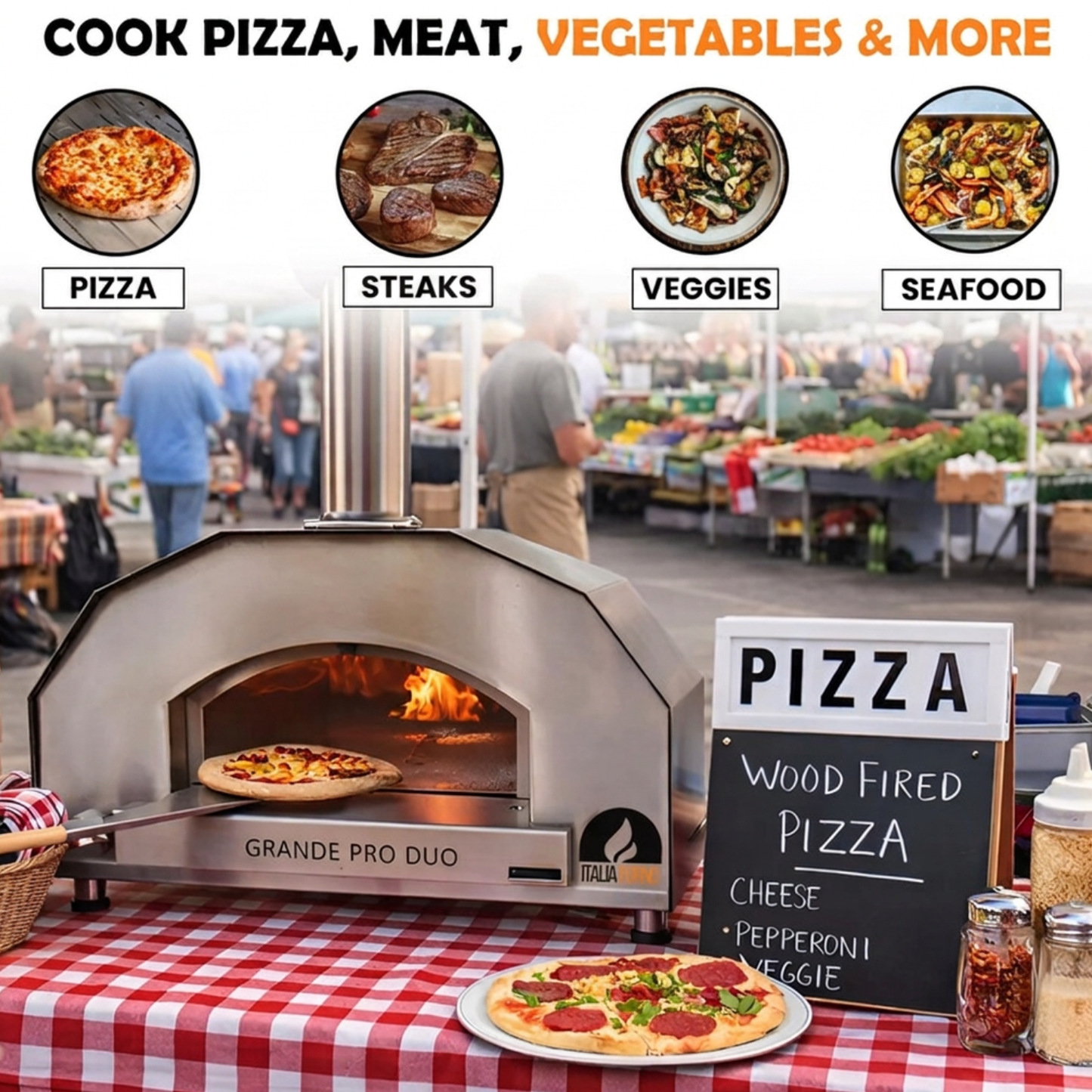 ItaliaForno Grande Pro Duo Hybrid Dual Fuel Pizza Oven