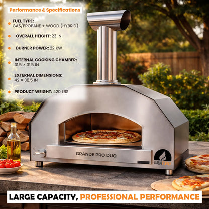 ItaliaForno Grande Pro Duo Hybrid Dual Fuel Pizza Oven