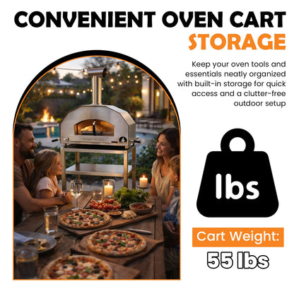 ItaliaForno Oven Cart for Grande Pro Duo Pizza Oven