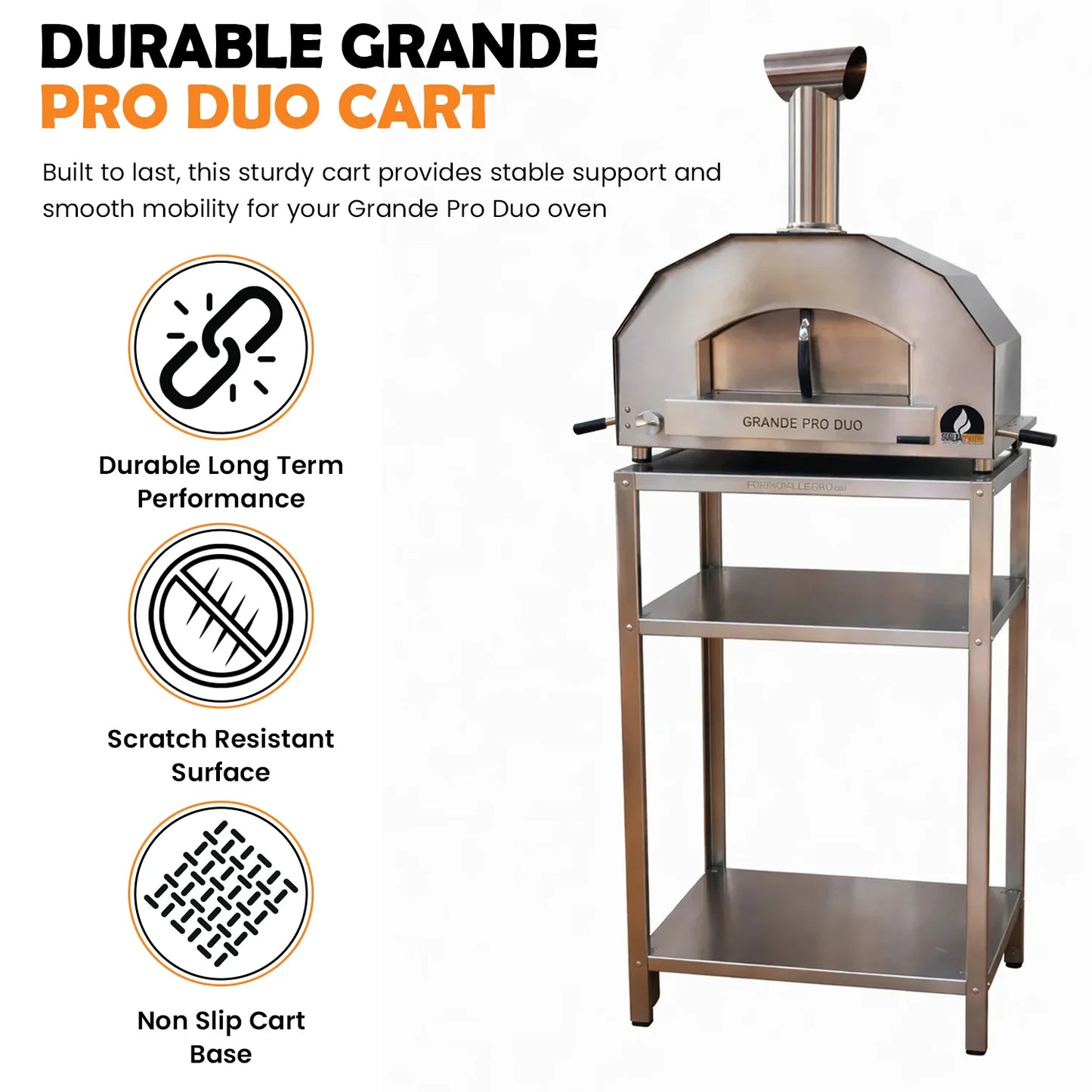 ItaliaForno Oven Cart for Grande Pro Duo Pizza Oven
