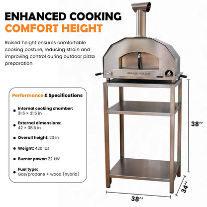ItaliaForno Oven Cart for Grande Pro Duo Pizza Oven