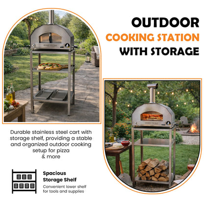 ItaliaForno Oven Cart for Grande Pro Duo Pizza Oven