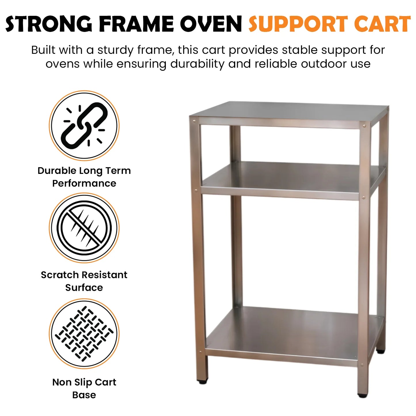 ItaliaForno Regular Oven Cart for Bambino, Allegro, and Fornello Compact Series Ovens