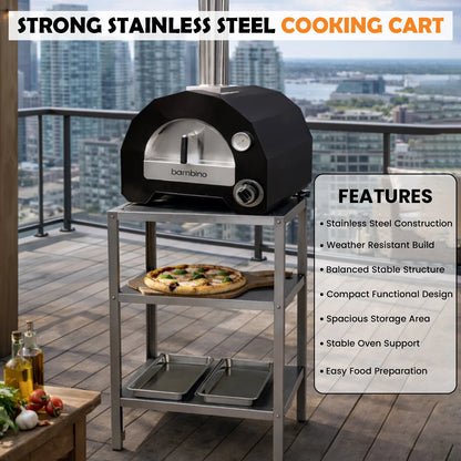 ItaliaForno Regular Oven Cart for Bambino, Allegro, and Fornello Compact Series Ovens