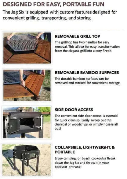 The JAG 6 Social Grill (3-in-1) BBQ Grill, Table and Fire Pit: Jag Grills