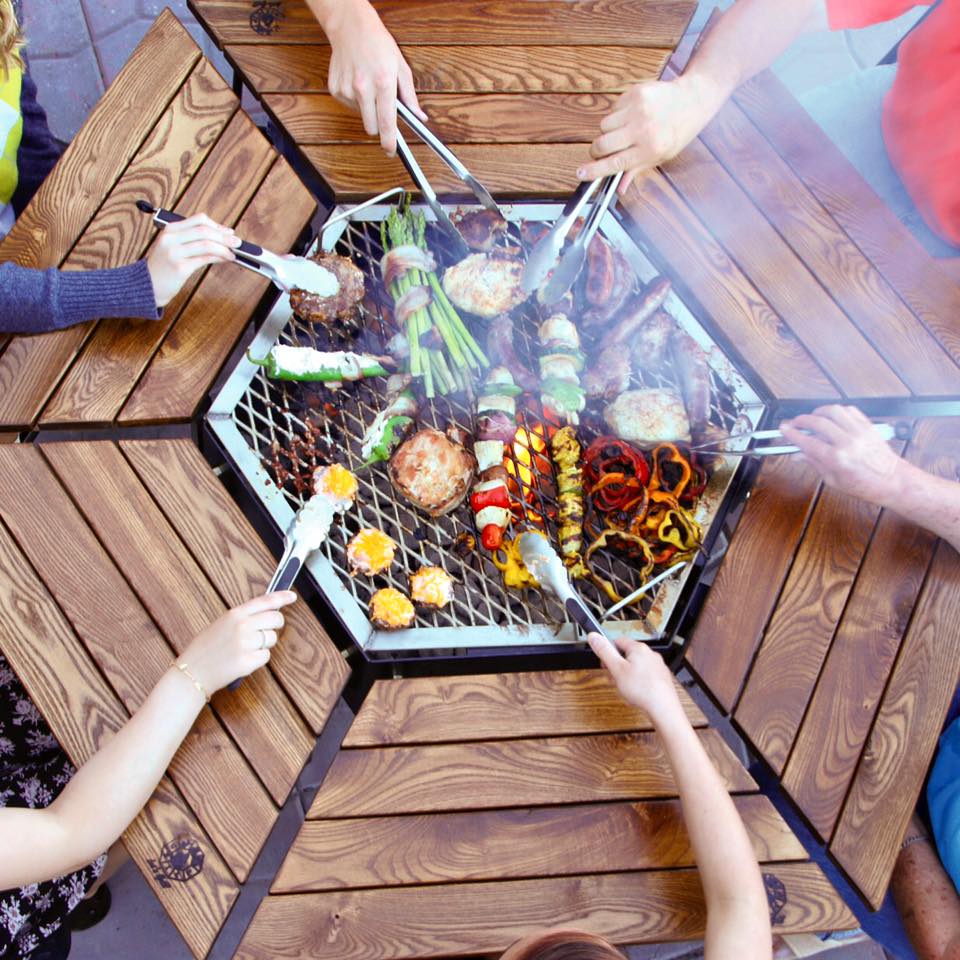 The JAG 6 Social Grill (3-in-1) BBQ Grill, Table and Fire Pit: Jag Grills