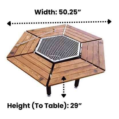 The JAG 6 Social Grill (3-in-1) BBQ Grill, Table and Fire Pit: Jag Grills