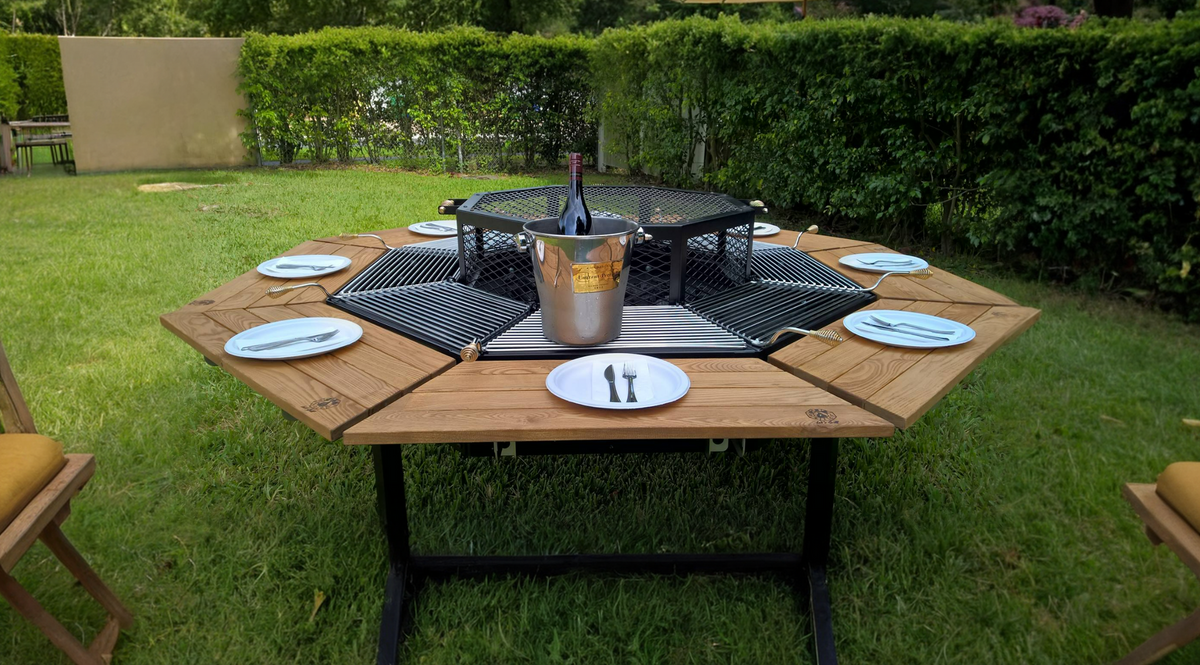 The JAG 8 Social Grill (3-in-1) BBQ Grill, Table and Fire Pit: Jag Grills
