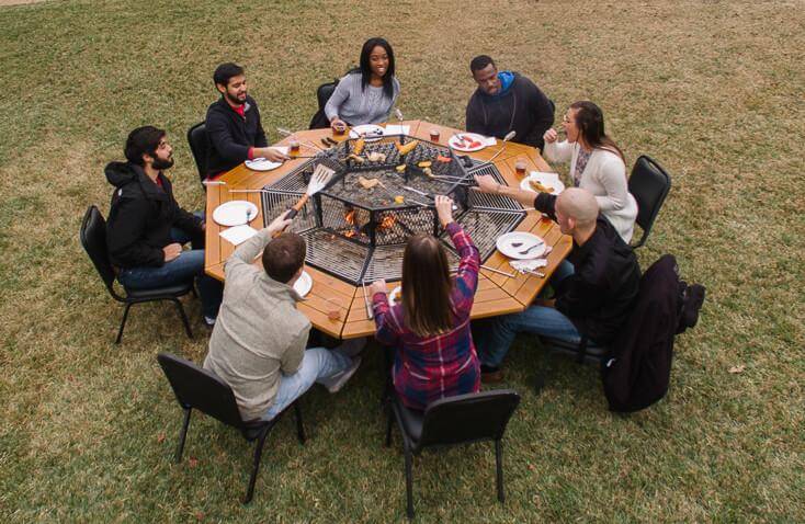 The JAG 8 Social Grill (3-in-1) BBQ Grill, Table and Fire Pit: Jag Grills