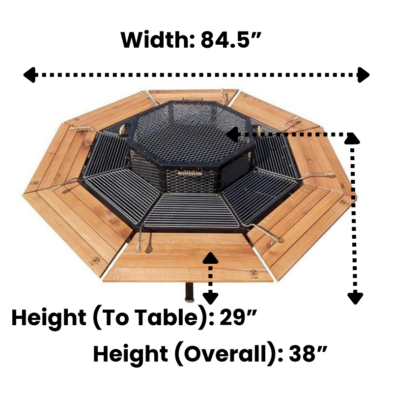 The JAG 8 Social Grill (3-in-1) BBQ Grill, Table and Fire Pit: Jag Grills