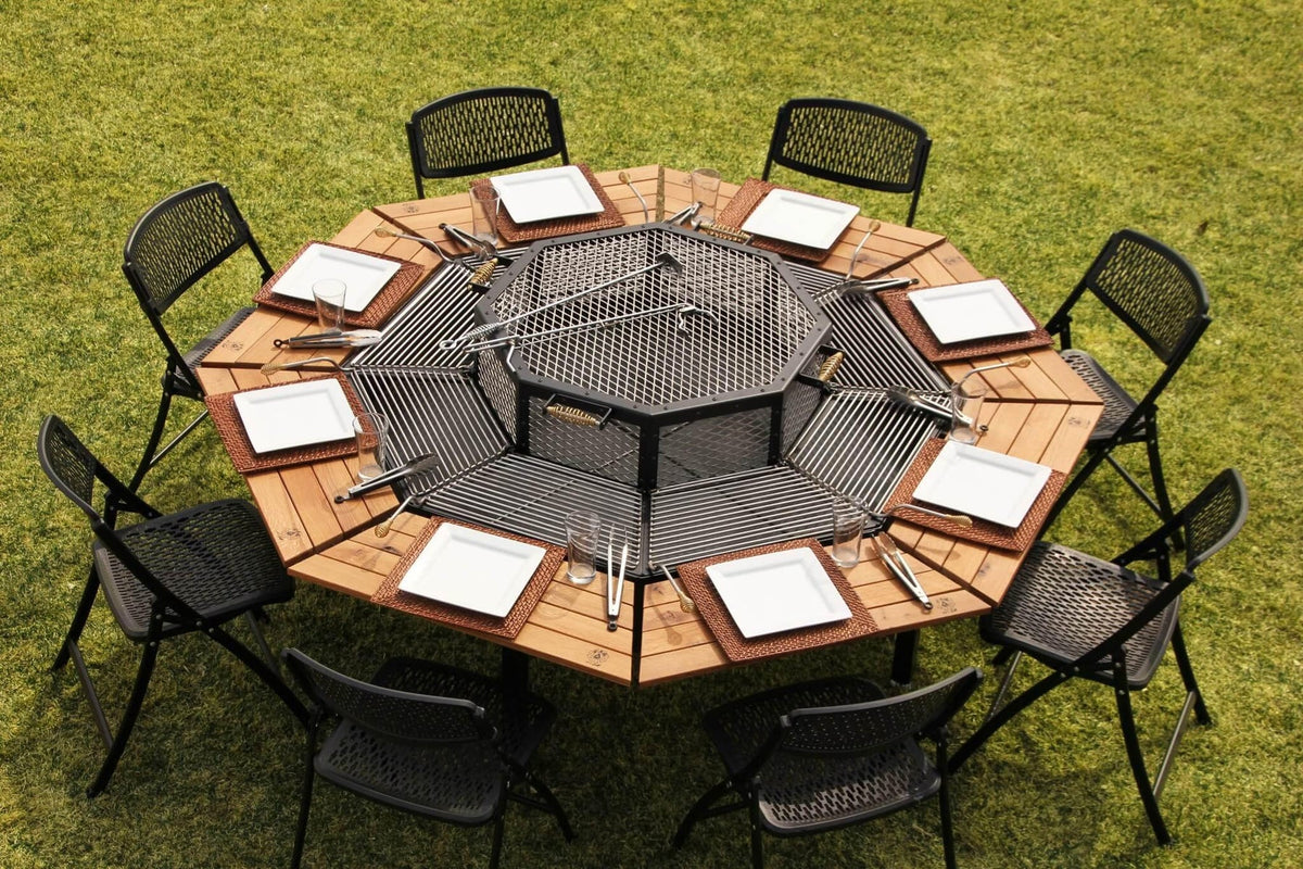 The JAG 8 Social Grill (3-in-1) BBQ Grill, Table and Fire Pit: Jag Grills
