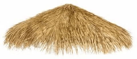 A close-up of durable dried palm arranged in a conical shape—perfect as the Kokomo Grills Mexican Palm Thatch Palapa Umbrella Cover 12-Foot for your outdoor space.