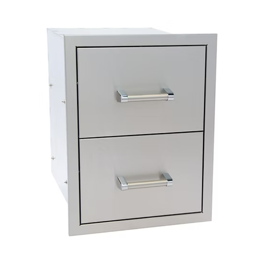 Kokomo Grills Outdoor Kitchen Stainless Steel Double Drawer KO-DD12