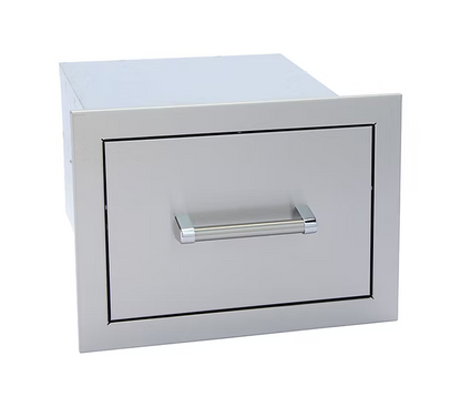 The Kokomo Grills Outdoor Kitchen Stainless Steel Single Drawer KO-SD6 features a horizontal handle, ideal for installation in cabinetry or outdoor kitchens, and is shown here against a white background.