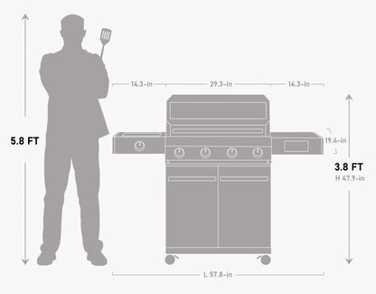 Monument Grills Eminence 405 Chic Clearview® Smart Stainless Gas Grill