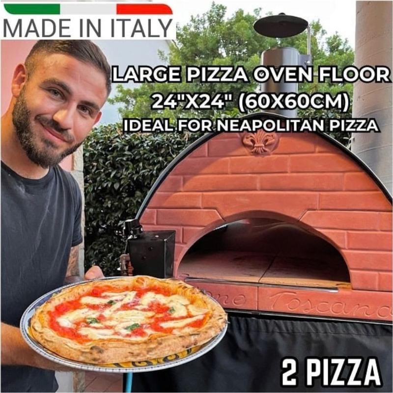 Pizza Party Outdoor 70 x 70cm Bollore "GUNMETAL" Floor (60 x 60cm) Freestanding Multi-Fuel Pizza Oven