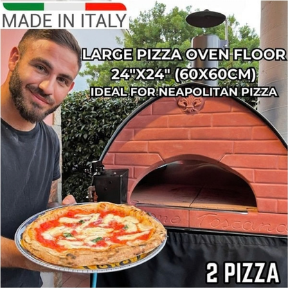 Pizza Party Outdoor 70 x 70cm Bollore "GUNMETAL" Floor (60 x 60cm) Freestanding Multi-Fuel Pizza Oven