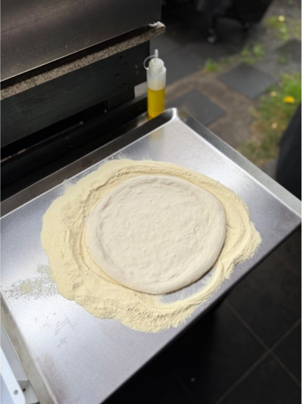 Pizza Party Stainless Steel Dough Board with Raised Side Edges to Contain Flour (60 x 44cm)