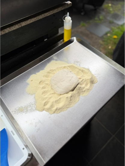 Pizza Party Stainless Steel Dough Board with Raised Side Edges to Contain Flour (60 x 44cm)
