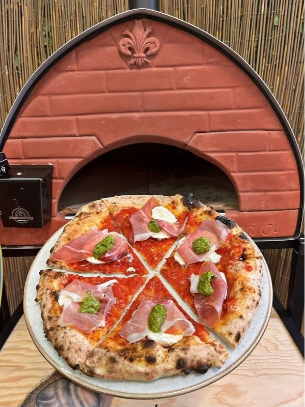 Pizza Party Outdoor 70 x 70cm Bollore "GUNMETAL" Floor (60 x 60cm) Freestanding Multi-Fuel Pizza Oven