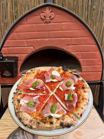 Pizza Party Outdoor 70 x 70cm Bollore "GUNMETAL" Floor (60 x 60cm) Freestanding Multi-Fuel Pizza Oven