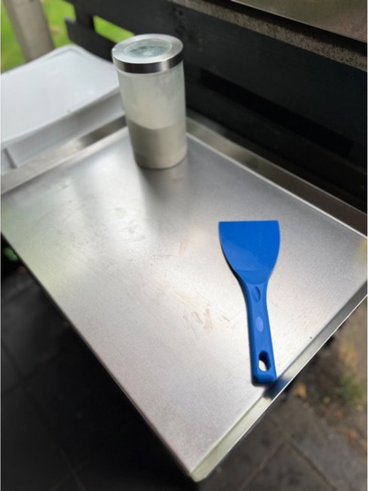 Pizza Party Stainless Steel Dough Board with Raised Side Edges to Contain Flour (60 x 44cm)