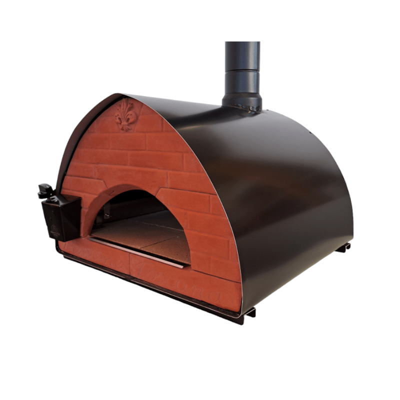 Pizza Party Outdoor 70 x 70cm Bollore "GUNMETAL" Floor (60 x 60cm) Freestanding Multi-Fuel Pizza Oven