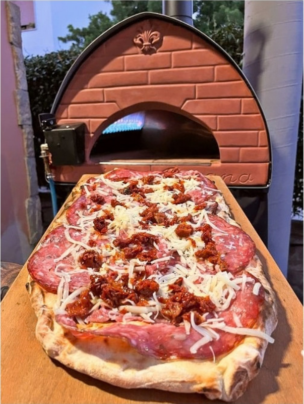 Pizza Party Outdoor 70 x 70cm Bollore "GUNMETAL" Floor (60 x 60cm) Freestanding Multi-Fuel Pizza Oven