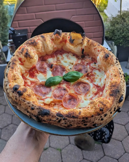 Pizza Party Outdoor 70 x 70cm Bollore "GUNMETAL" Floor (60 x 60cm) Freestanding Multi-Fuel Pizza Oven