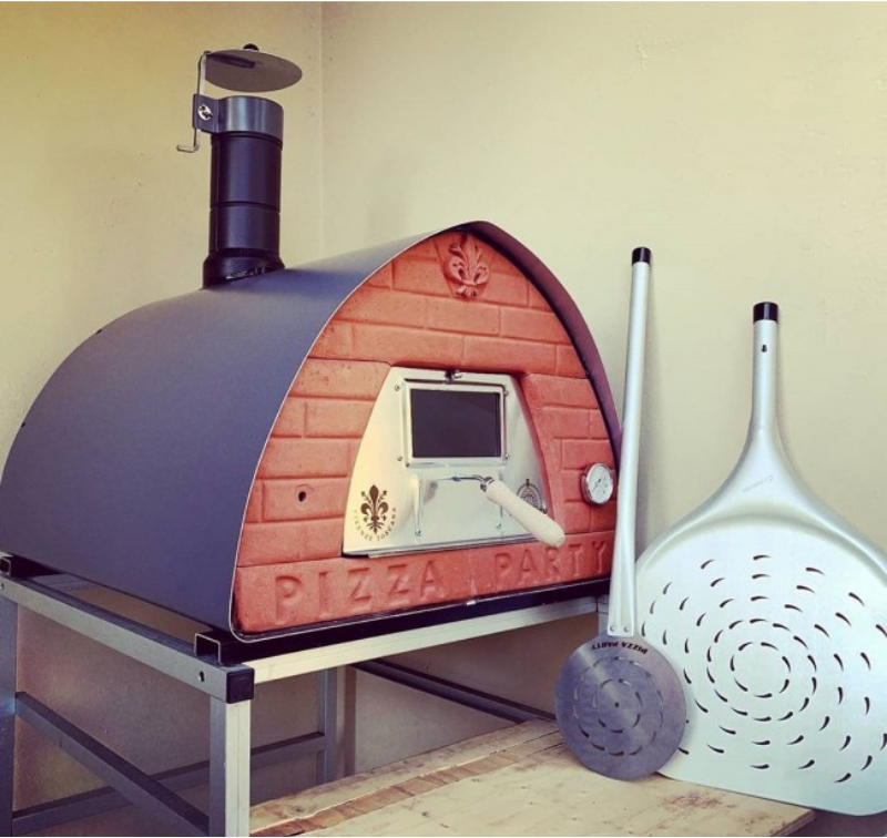 Pizza Party 70 x 70cm "STONE" Floor Outdoor Countertop Wood-Fired Pizza Oven