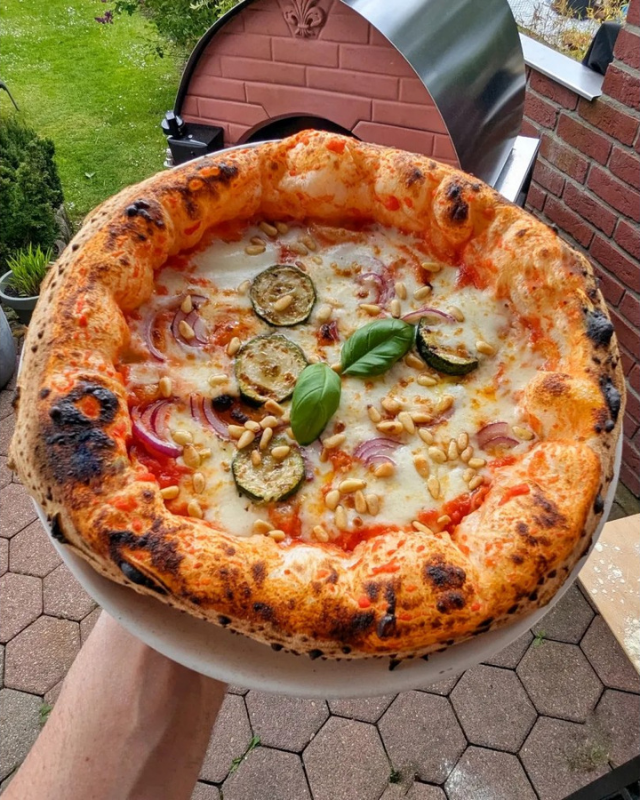 Pizza Party Outdoor 70 x 70cm Bollore "GUNMETAL" Floor (60 x 60cm) Freestanding Multi-Fuel Pizza Oven