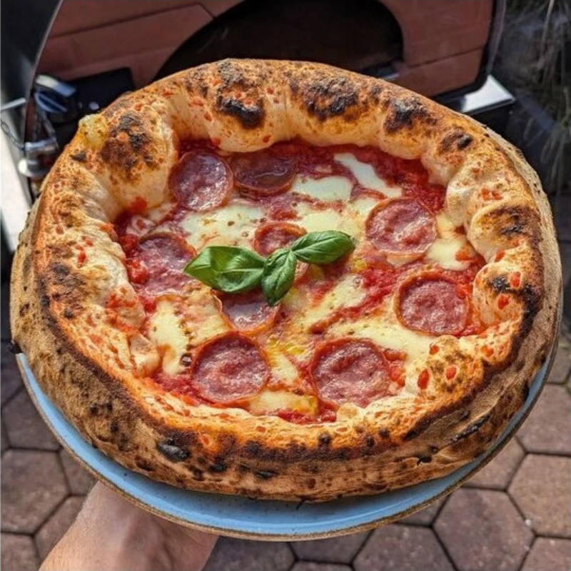 Pizza Party Outdoor 70 x 70cm Bollore "GUNMETAL" Floor (60 x 60cm) Freestanding Multi-Fuel Pizza Oven