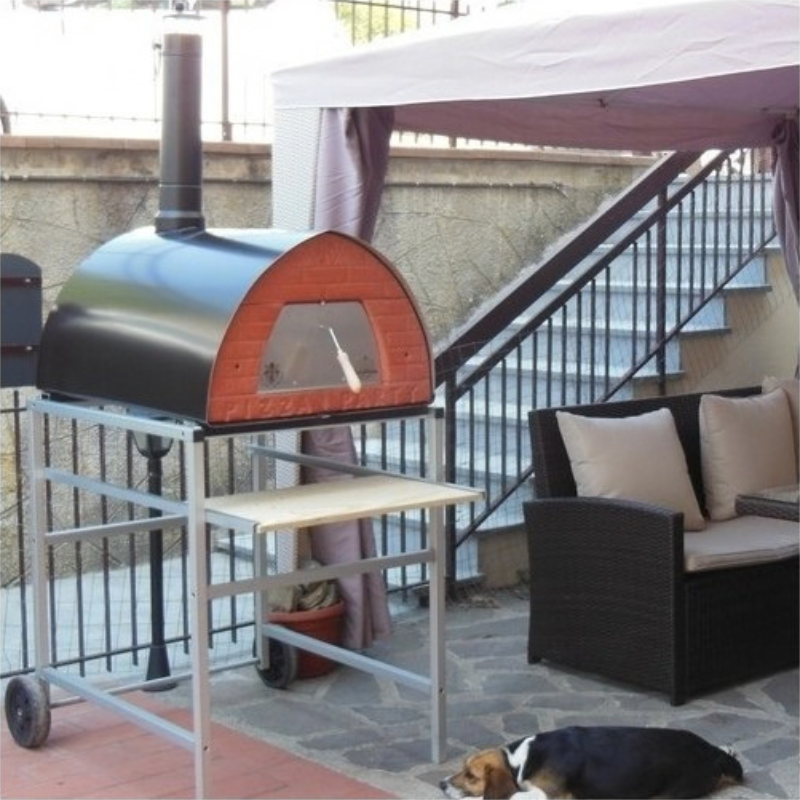 Pizza Party Superlight Aluminum Cart/Support with Wheels for Pizzone and Passione Pizza Oven Models (70 x 90cm)