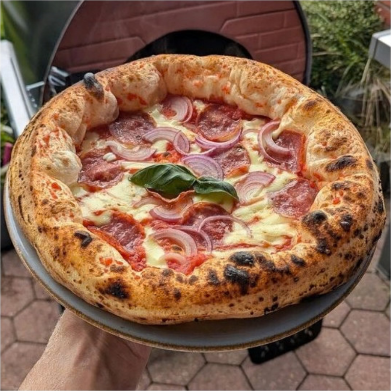 Pizza Party Outdoor 70 x 70cm Bollore "GUNMETAL" Floor (60 x 60cm) Freestanding Multi-Fuel Pizza Oven