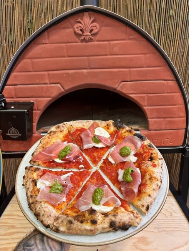Pizza Party 70 x 90cm Passione "GUNMETAL" Floor (80 x 60cm) Outdoor Countertop Multi-Fuel Pizza Oven