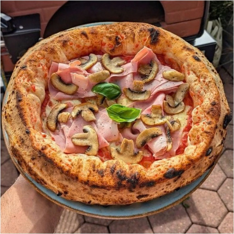 Pizza Party Outdoor 70 x 70cm Bollore "GUNMETAL" Floor (60 x 60cm) Freestanding Multi-Fuel Pizza Oven