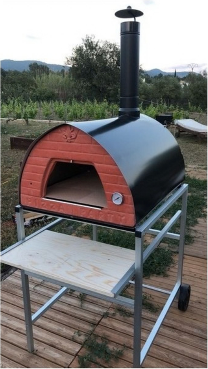 Pizza Party Superlight Aluminum Cart/Support with Wheels for Pizzone and Passione Pizza Oven Models (70 x 90cm)