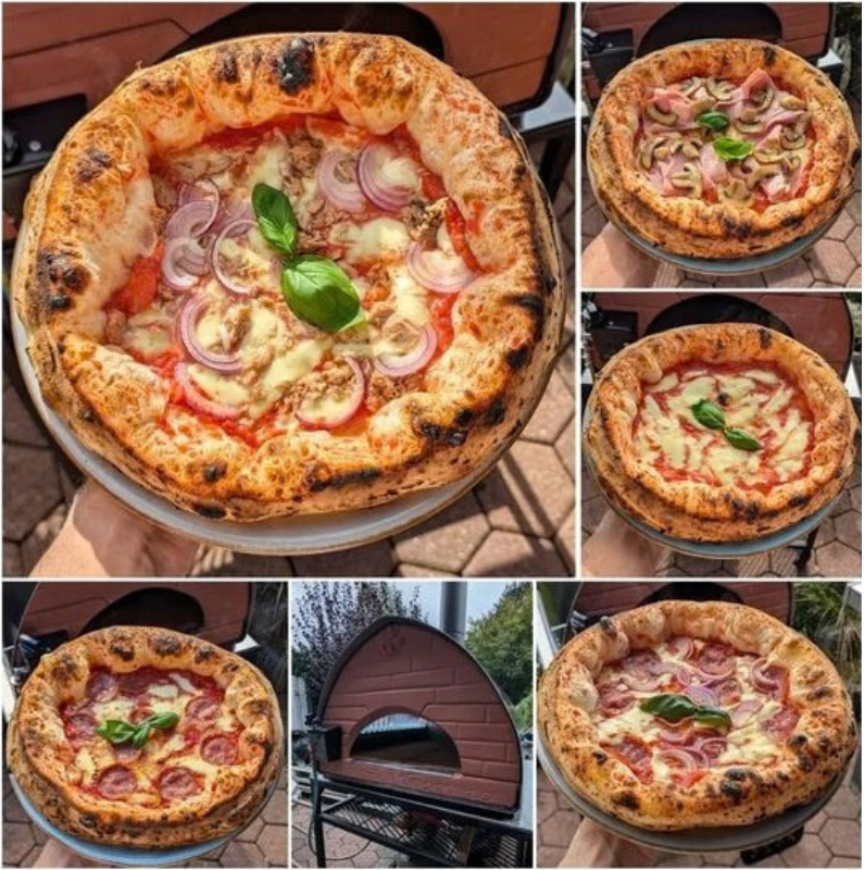 Pizza Party Outdoor 70 x 70cm Bollore "GUNMETAL" Floor (60 x 60cm) Freestanding Multi-Fuel Pizza Oven