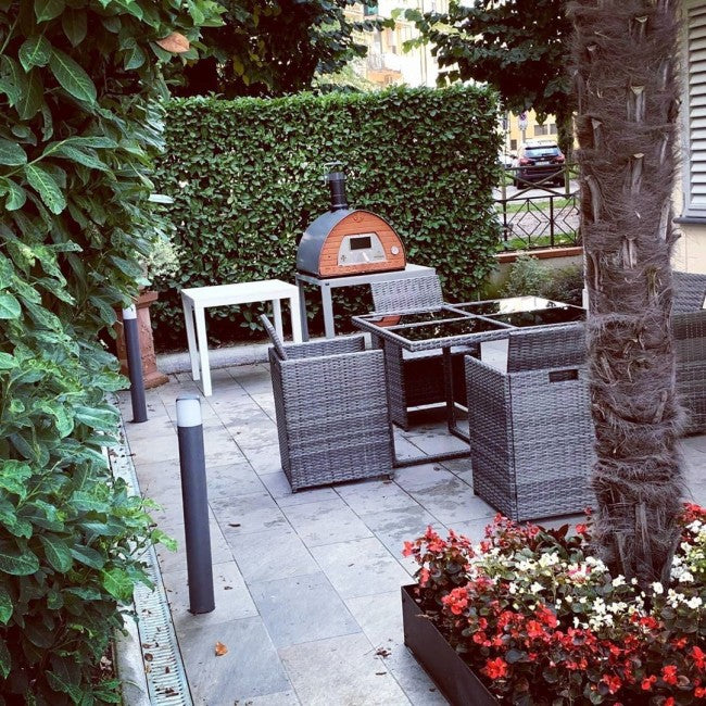 Pizza Party 70 x 70cm "STONE" Floor Outdoor Countertop Wood-Fired Pizza Oven