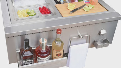 Kokomo Grills 30” Built-In Bartender Cocktail Station with Sink Bottle Opener and Ice Chest