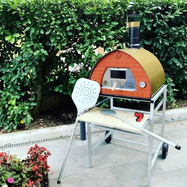 Pizza Party Superlight Aluminum Cart/Support with Wheels for Bollore Pizza Oven Models (70 x 70cm)